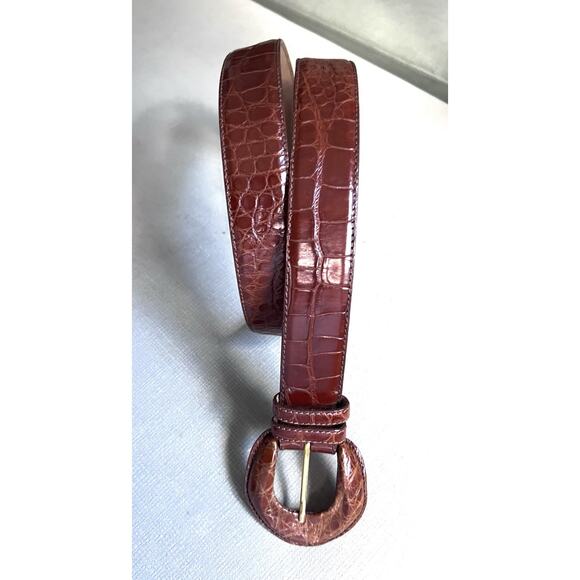 Takashimaya New York Belt Genuine American Alligator Waist Made In Italy luxury - Picture 4 of 13